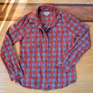 Madewell red gray check flannel XS